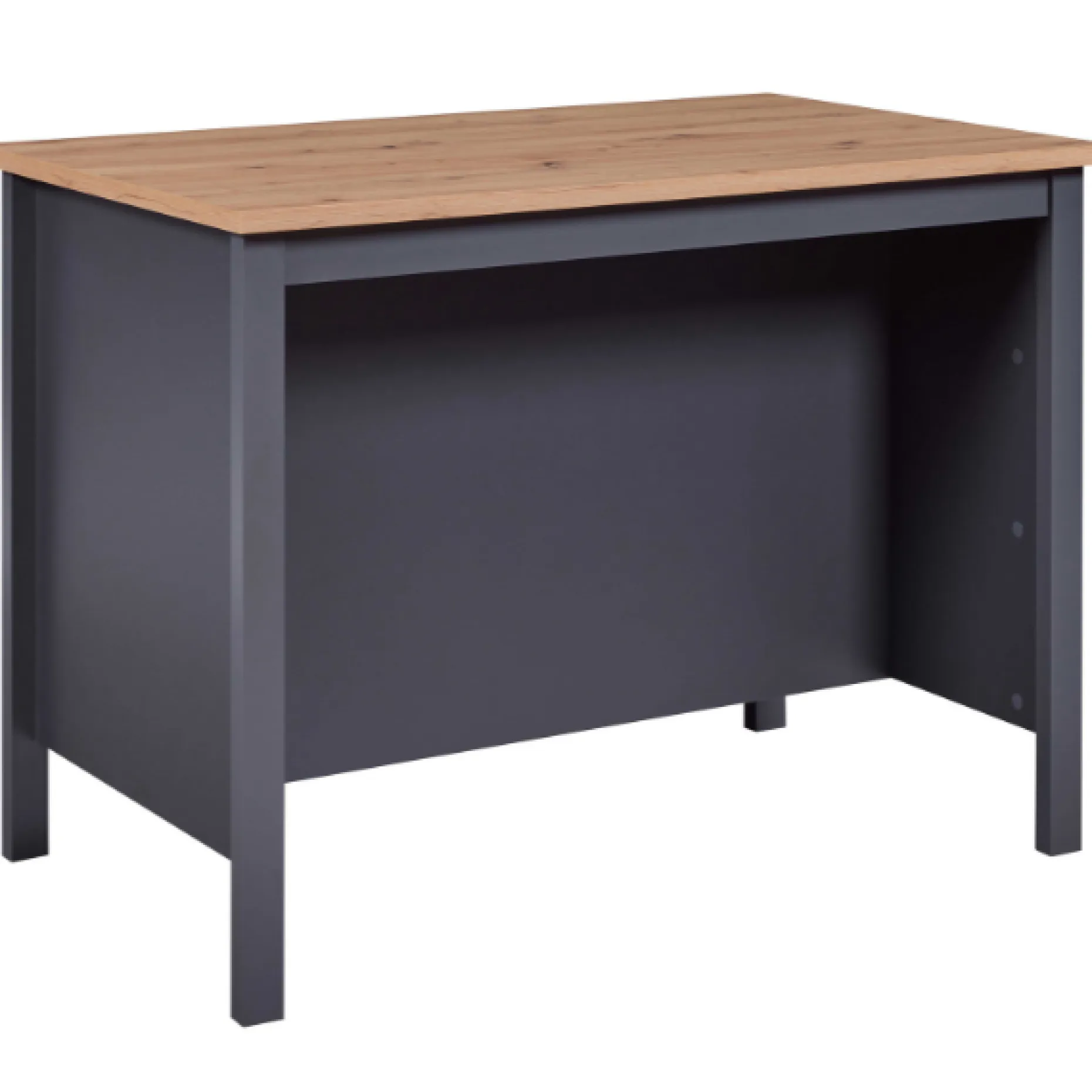Kochinsel Nellina | Arbeitsplatte aus Eichenholz | 124 x 75 x 91,5 cm | Farbe: Anthrazit