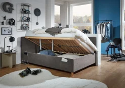 Kofferbett Cool | Mit Rückenlehne | 90 x 200 cm | Anthrazit Design