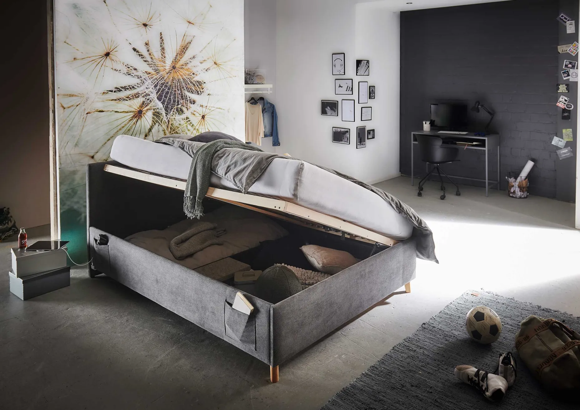 Kofferbett Cool | 120 x 200 cm | Design Anthrazit
