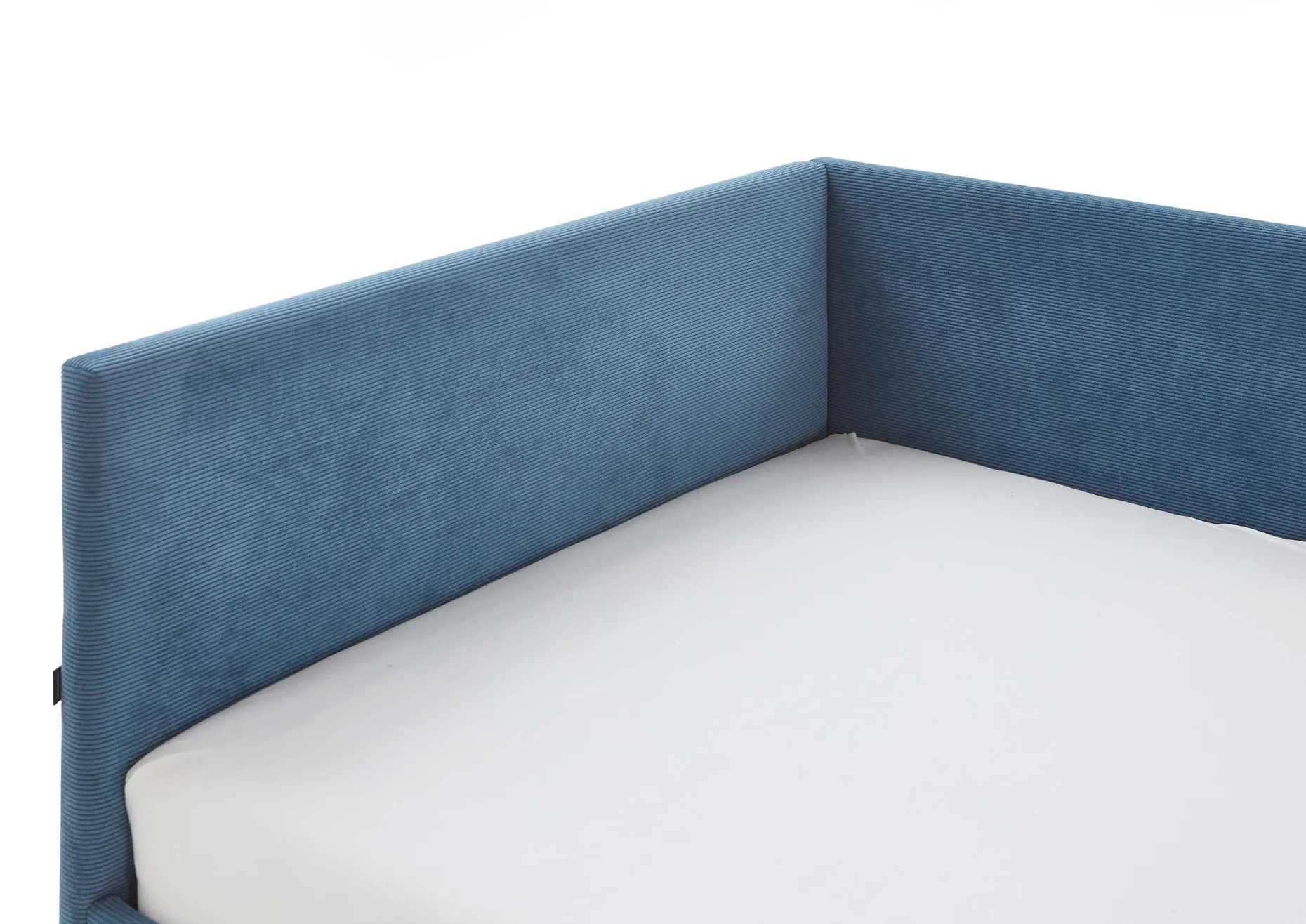 Kofferbett Cool | 90 x 200 cm | Mit Rückenlehne | Blaues Design