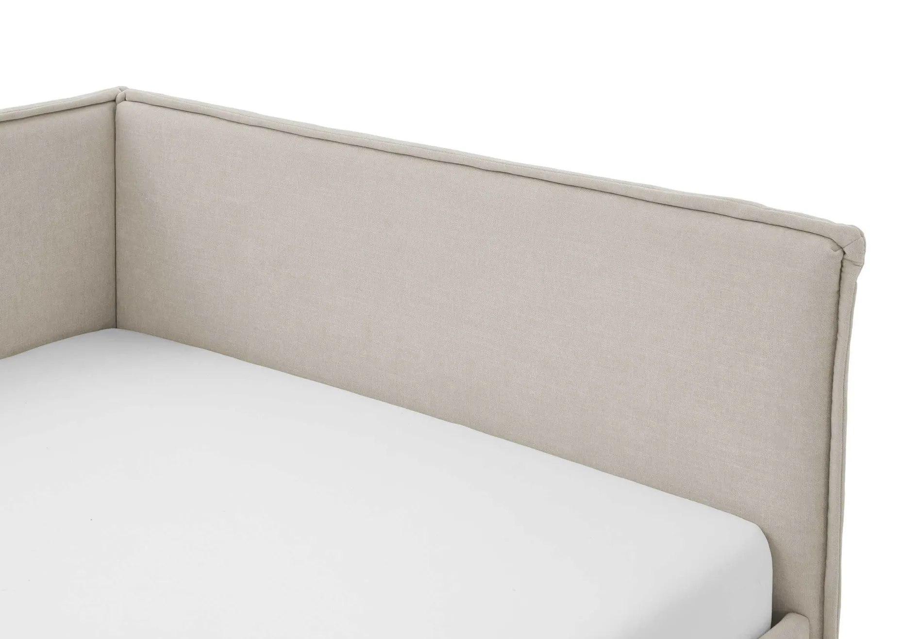Kofferbett Ollie | Mit Rückenlehne | 120 x 200 cm | Beige Design
