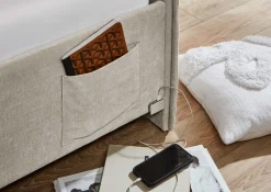 Kofferbett Ollie | Mit Rückenlehne | 120 x 200 cm | Beige Design