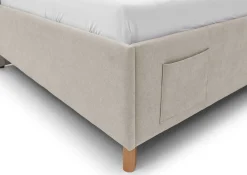 Kofferbett Ollie | Mit Rückenlehne | 120 x 200 cm | Beige Design