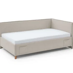 Kofferbett Ollie | Mit Rückenlehne | 120 x 200 cm | Beige Design