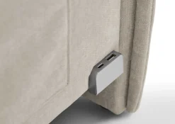 Kofferbett Ollie | Mit Rückenlehne | 120 x 200 cm | Beige Design