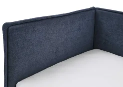 Kofferbett Ollie | Mit Rückenlehne | 120 x 200 cm | marineblaues Design
