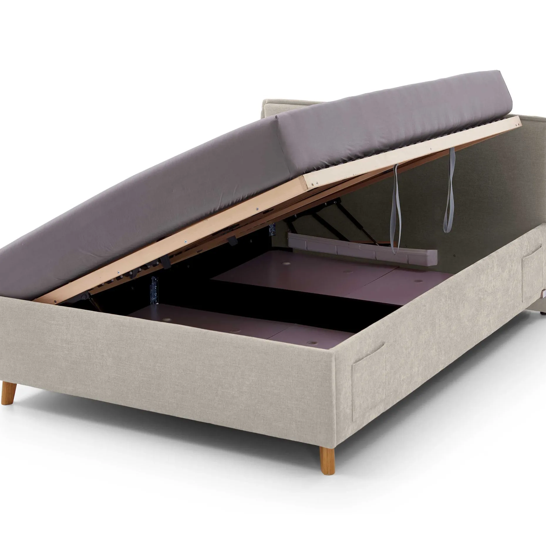 Kofferbett Ollie | 140 x 200 cm | Design Beige