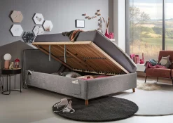 Kofferbett Ollie | 90 x 200 cm | Design Grau