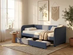 Kojenbett Spector - 90 x 200 cm - Mit Schubladen - Blau