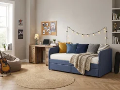 Kojenbett Spector - 90 x 200 cm - Mit Schubladen - Blau