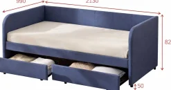 Kojenbett Spector - 90 x 200 cm - Mit Schubladen - Blau