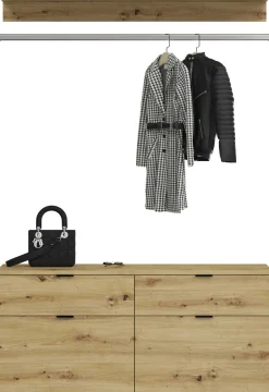 Kombination Kleiderschrank Projekt X Emob - Artisan Oak - 212x193x34 cm - Spiegel
