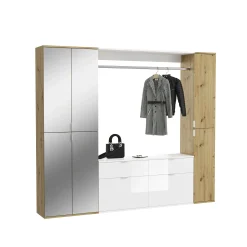 Kombinationsschrank Projekt X Emob - Artisan Oak Weiß - 212x193x34 cm