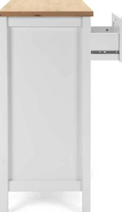Kommode Berge 120cm 3 Türen und 1 Schublade - weiß/Eiche