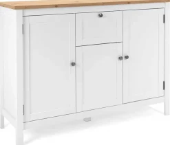 Kommode Berge 120cm 3 Türen und 1 Schublade - weiß/Eiche