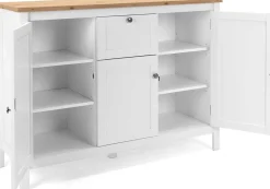 Kommode Berge 120cm 3 Türen und 1 Schublade - weiß/Eiche