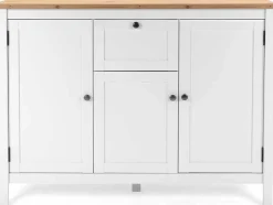 Kommode Berge 120cm 3 Türen und 1 Schublade - weiß/Eiche