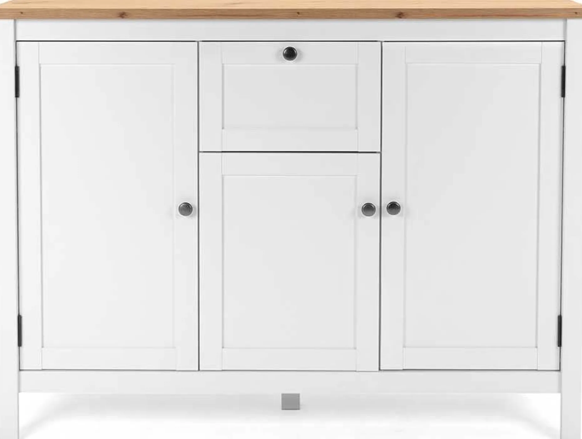 Kommode Berge 120cm 3 Türen und 1 Schublade - weiß/Eiche