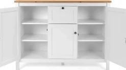 Kommode Berge 120cm 3 Türen und 1 Schublade - weiß/Eiche