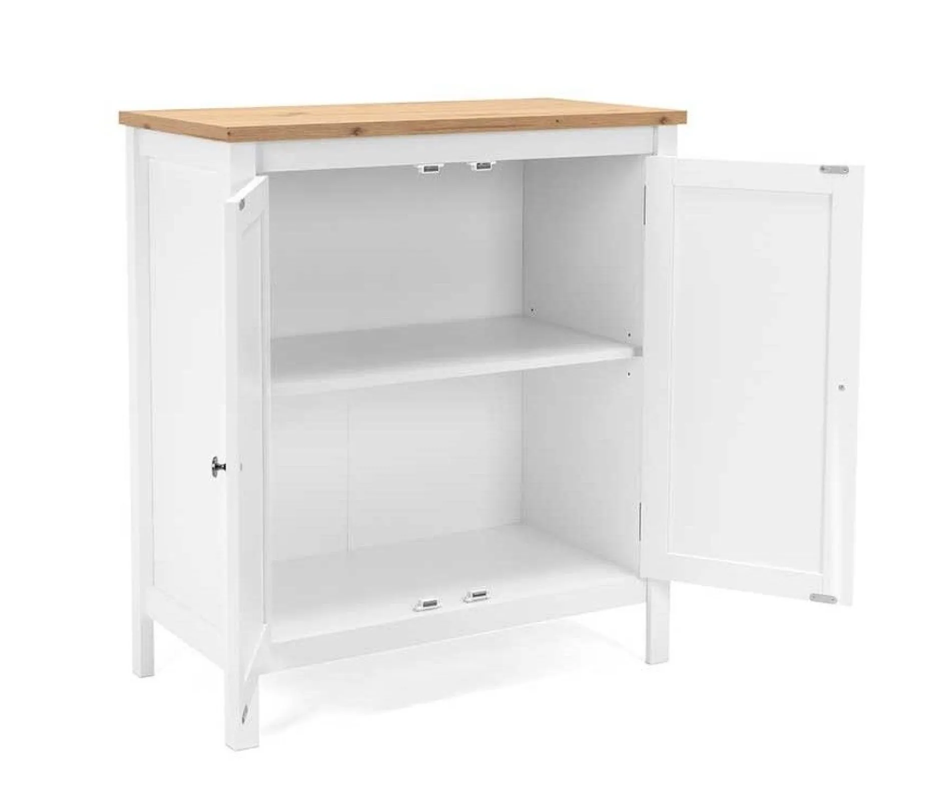 Kommode Berge 80cm 2 Türen - weiß/Eiche