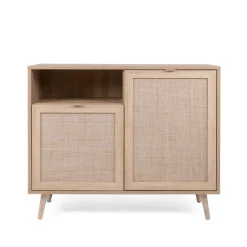 Kommode Bilal 102cm 2 Türen - Eiche/rafia