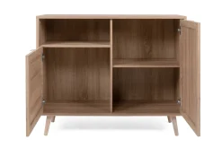 Kommode Bilal 102cm 2 Türen - Eiche/rafia
