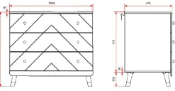 Kinder Vipack Kommode Billy 100x57x89cm 3 Schubladen - /gold