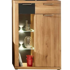 Kommode Blanka 80cm 1 Tür und 2 Schubladen - Eiche/anthrazit