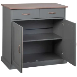 Kommode Cerci 90cm mit 2 Türen und 2 Schubladen - grau