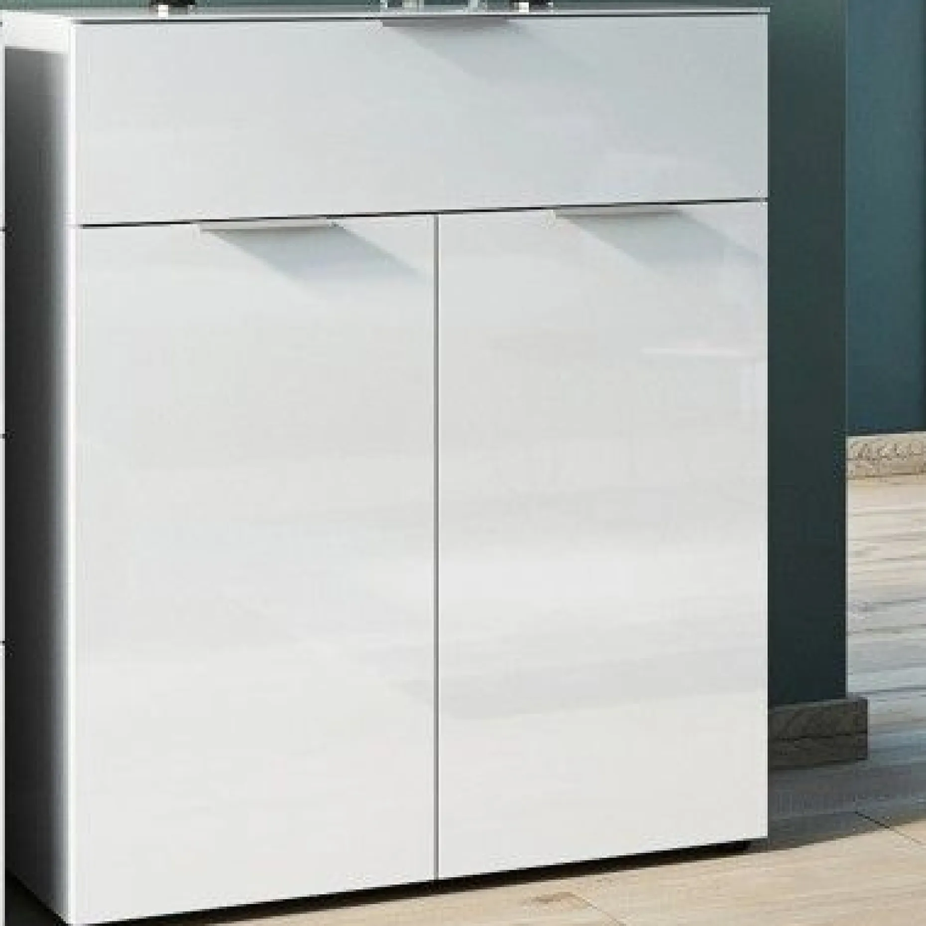 Kommode Dudek 83cm mit 2 Türen und 1 Schublade - weiß
