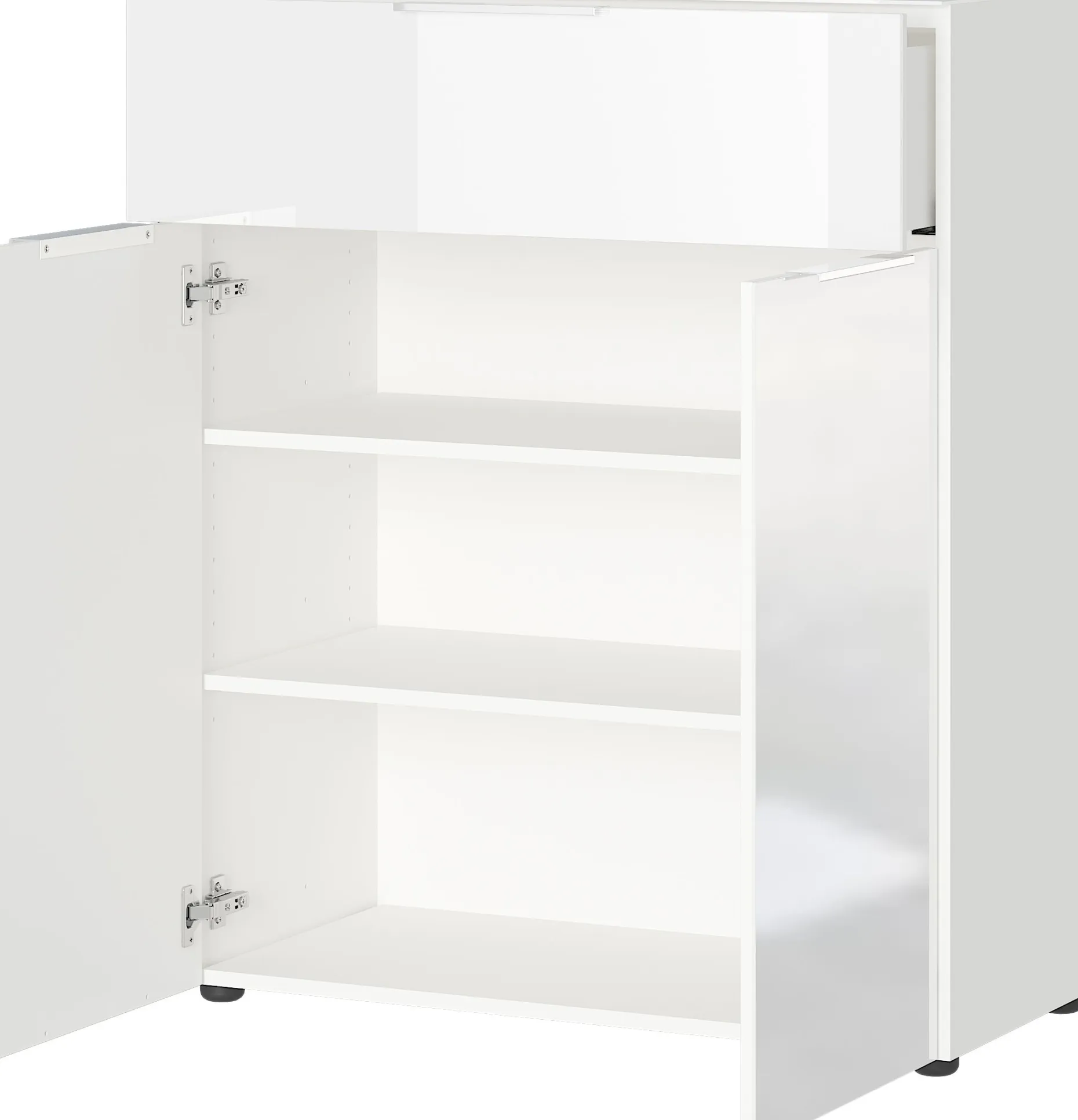 Kommode Dudek 83cm mit 2 Türen und 1 Schublade - weiß