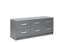 Kommode Eden 122cm 6 Schubladen - graphitgrau