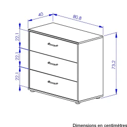 Kinder Gautier - Diagone Kommode Erwan | 81 x 40 x 74 cm | Châtaignier Design