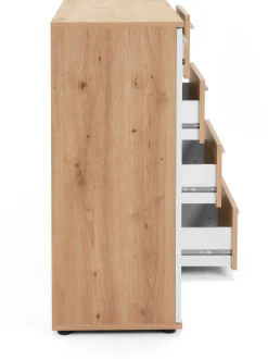 Kommode Jakob 120cm 2 Türen und 4 Schubladen - Artisan Eiche/Weiß