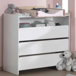 Vipack Kommode Kiddy 90x72x106cm mit Wickeltisch 3 Schubladen -