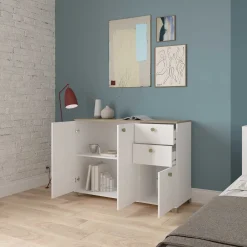 Kommode Liva-Kronberg Eiche/Mattweiß