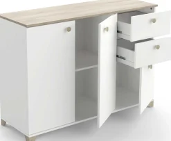 Kommode Liva-Kronberg Eiche/Mattweiß