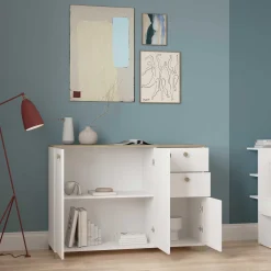Kommode Liva-Kronberg Eiche/Mattweiß