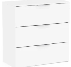Kommode Micheline - 80x41x81cm - 3 Schubladen - weiß