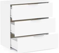 Kommode Micheline - 80x41x81cm - 3 Schubladen - weiß