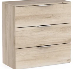 Kommode Micheline - 80x41x81cm - 3 Schubladen - Eiche Dekor