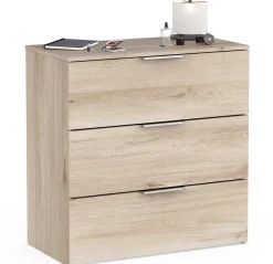 Kommode Micheline - 80x41x81cm - 3 Schubladen - Eiche Dekor