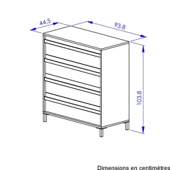 Kommode Mimizan | 94 x 45 x 104 | Helvezia Oak Design