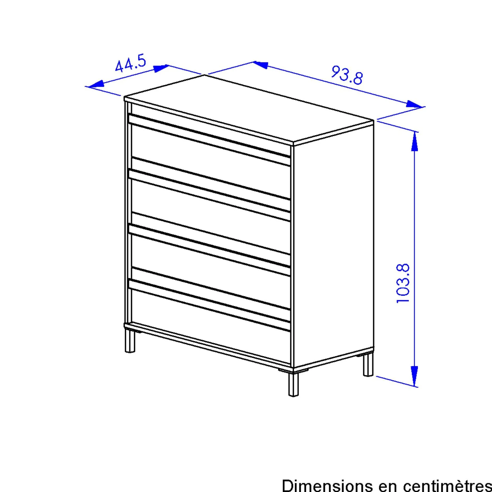 Kommode Mimizan | 94 x 45 x 104 | Helvezia Oak Design