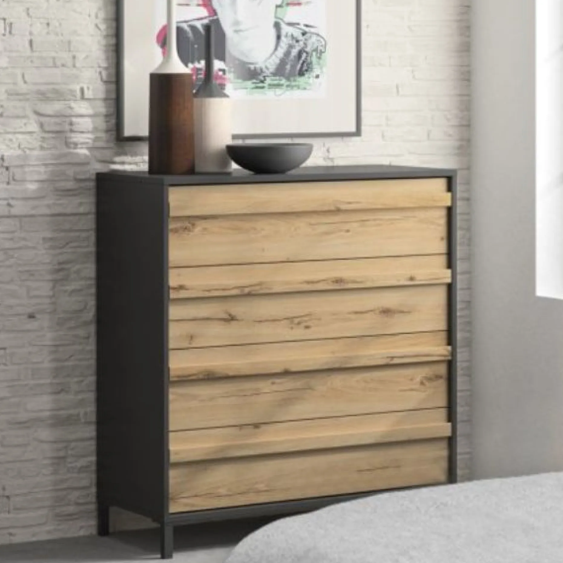 Kommode Mimizan | 94 x 45 x 104 | Helvezia Oak Design