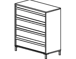 Kommode Mimizan | 94 x 45 x 104 | Helvezia Oak Design