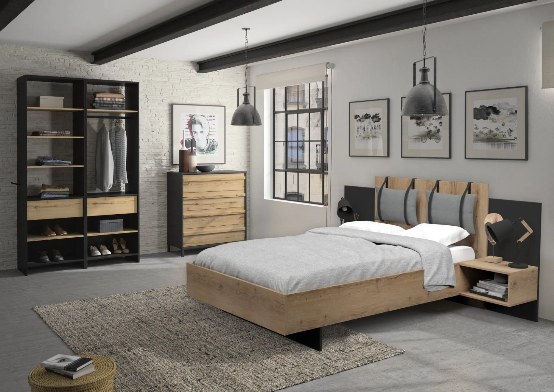 Kommode Mimizan | 94 x 45 x 104 | Helvezia Oak Design