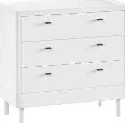 Vipack Kommode mit Windelregal Forrest - 3 Schubladen - Massivholz Buche -