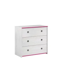 Kinder Parisot Kommode Smoozy 79cm mit 3 Schubladen - /rosa oder /blau