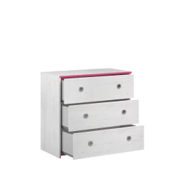 Kinder Parisot Kommode Smoozy 79cm mit 3 Schubladen - /rosa oder /blau